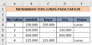 Menambah teks Lunas otomatis